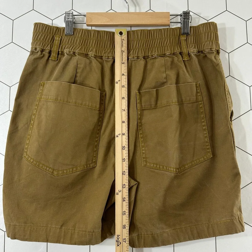 Cabi Camel Brown‎ Utility Shorts High Rise Elastic Waist Womens Size 6